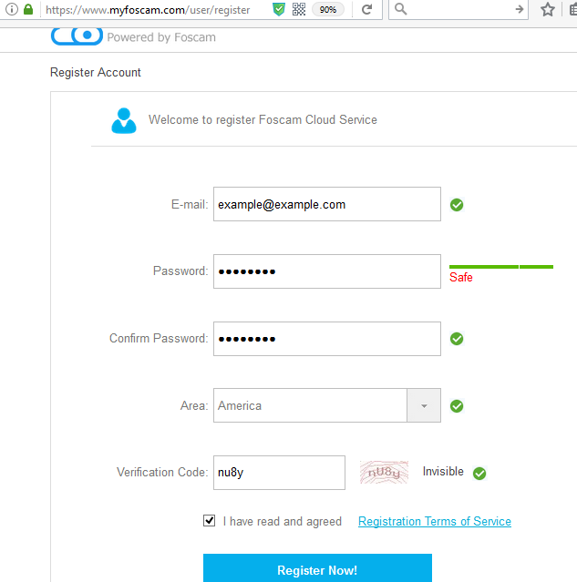 How to login to myfoscam.com for the first time and install the correct