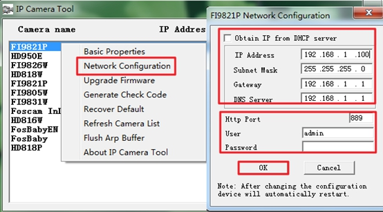 Assigning a Temporary IP Address to a Camera