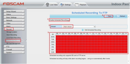 how can recordings be scheduled using a foscam hd camera foscam